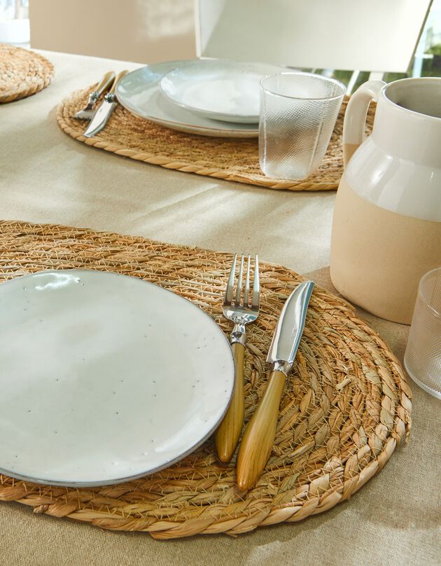 Set de table ovale jute naturel - lot de 2 (naturel)
