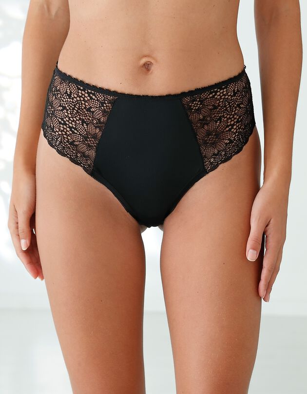 Culotte forme "tanga" taille haute - lot de 2 (noir)