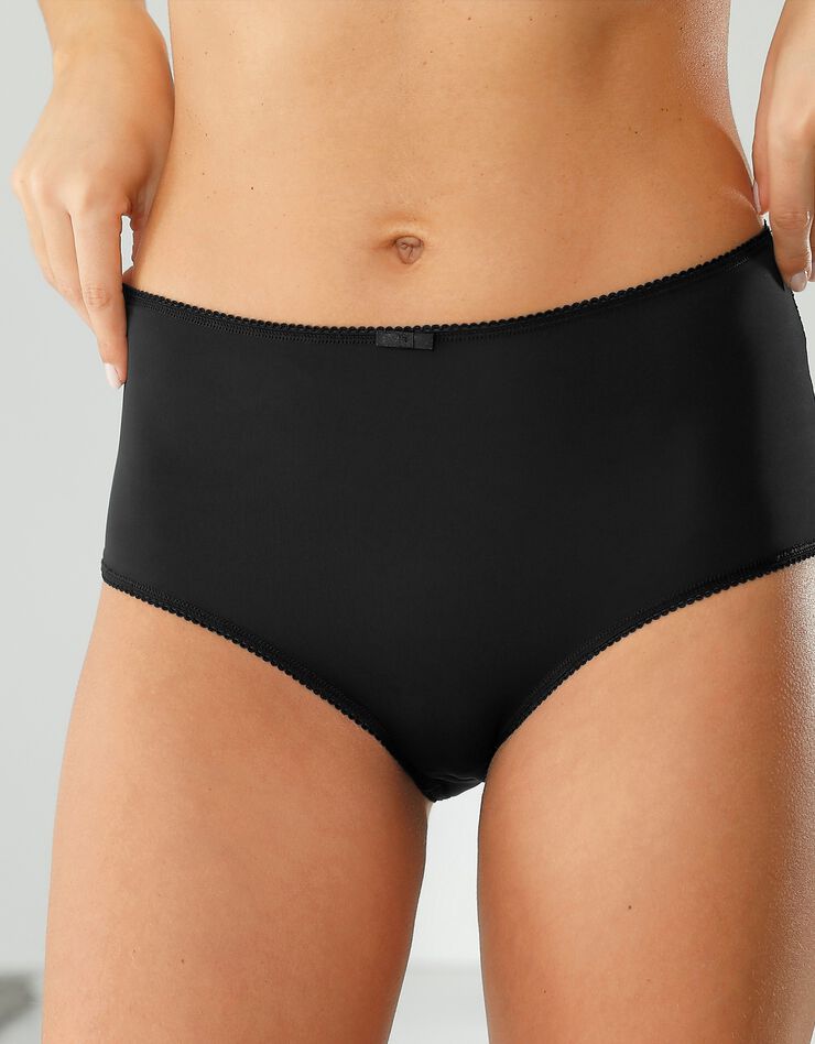 Culotte forme maxi en microfibre et dentelle stretch - lot de 3 (ivoire + taupe + noir) Culotte forme maxi en microfibre et dentelle stretch - lot de 3 (ivoire + taupe + noir)