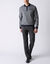 Polo bicolore maille chaude, manches longues (marine)
