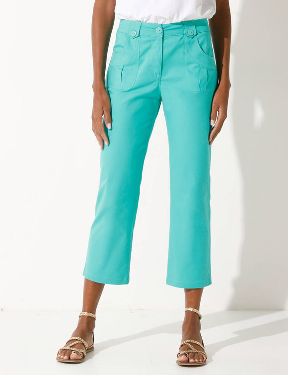 Pantacourt droit stretch (vert menthe)