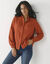 Blouse col montant volantée, dentelle (caramel)