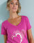 T-shirt col V imprimé doré (rose indien)