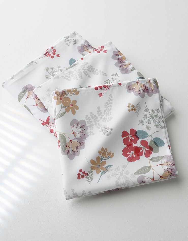 Nappe anti-taches motif floral (blanc / multicolore)