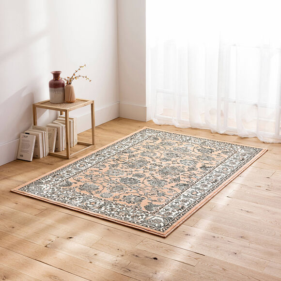 Tapis rectangulaire motifs perse (rose)