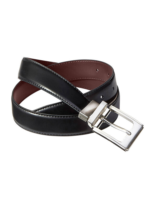 Ceinture r&eacute;versible cuir (noir / marron)