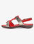 Sandales cuir bicolore extra souple (rouge)
