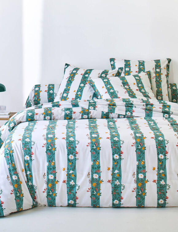 Linge de lit C&eacute;leste en coton imprim&eacute;  (vert)