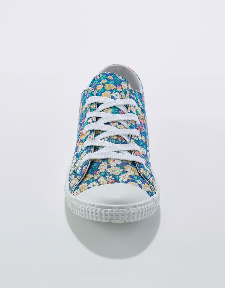 Tennis en toile à lacets imprimé fleuri (bleu) Tennis en toile à lacets imprimé fleuri (bleu)