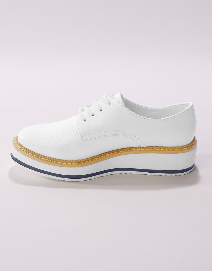 Derbies compensés effet tissé (blanc)