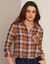 Chemise flanelle à carreaux (miel / bleu)