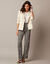 Pantalon imprimé , maille plissée (beige / noir)