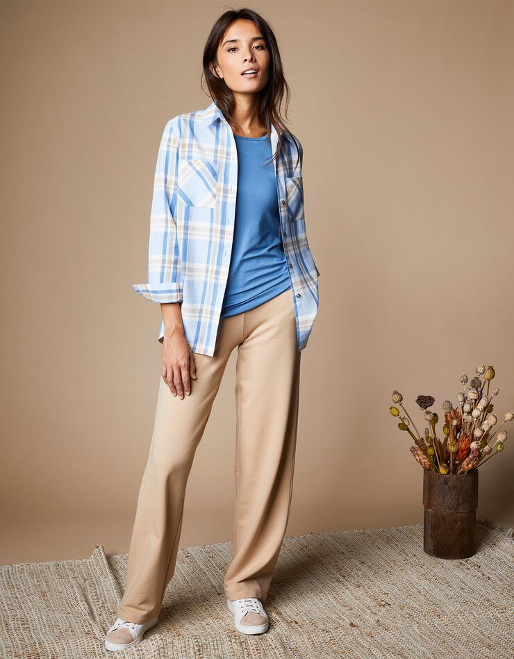 Chemise liquette flanelle à carreaux (bleu / caramel) Chemise liquette flanelle à carreaux (bleu / caramel)