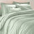 Linge de lit uni coton (vert amande)