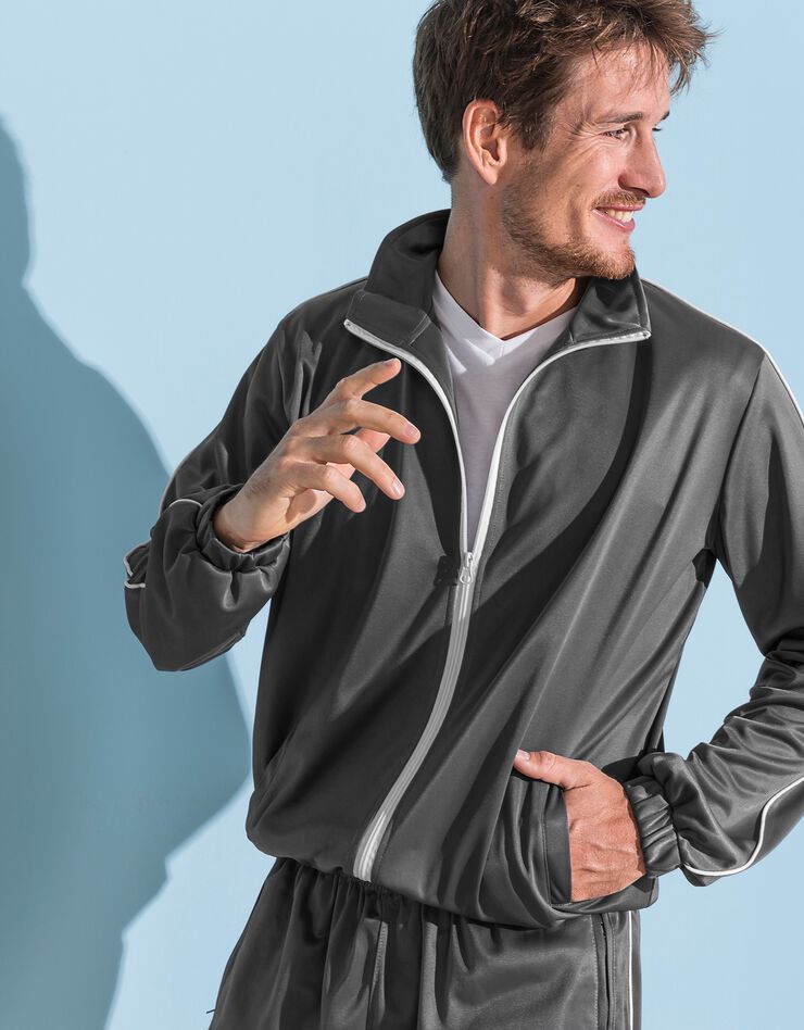 Veste sport microfibre zippée (gris) Veste sport microfibre zippée (gris)