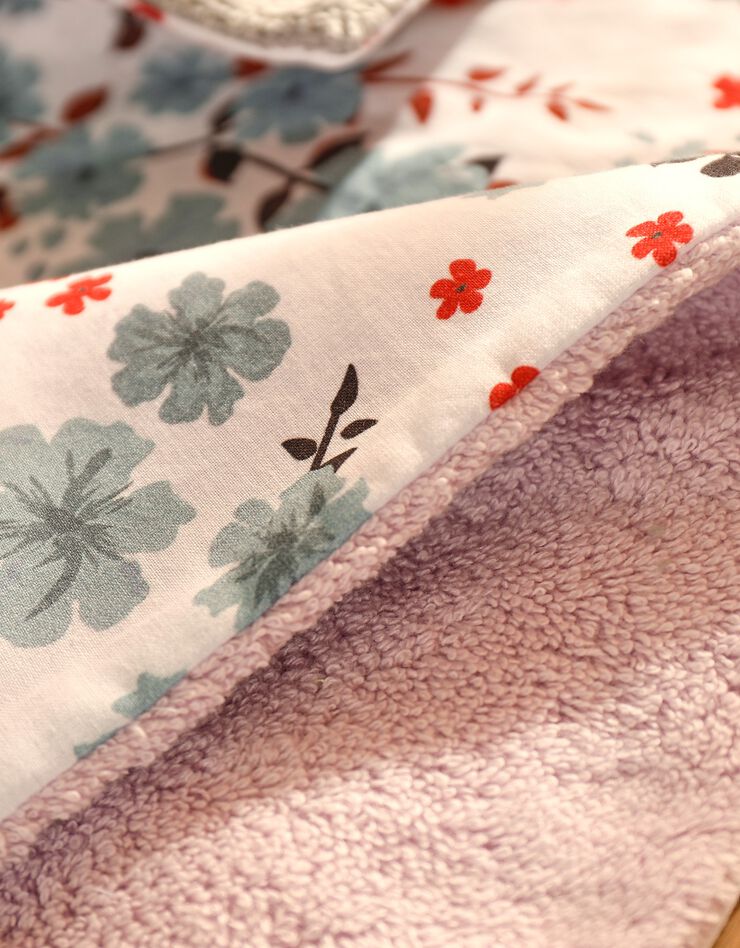 Grand carré "débarbouillette", lot de 3 - collection upcycling (gris/parme) Grand carré "débarbouillette", lot de 3 - collection upcycling (gris/parme)