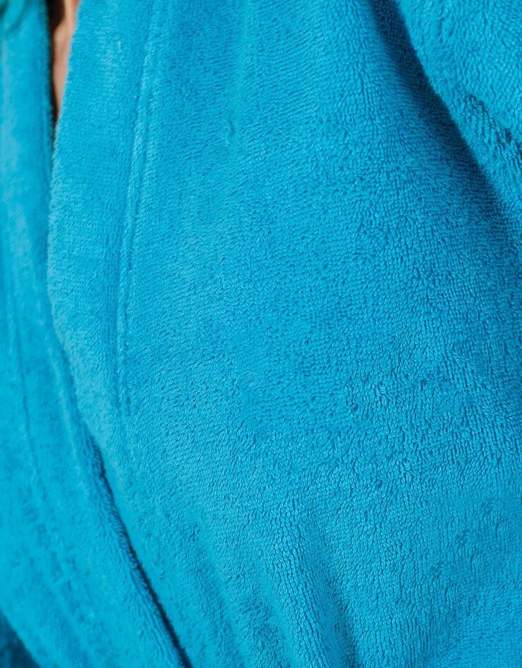 Peignoir mixte adulte col kimono éponge bouclette  (turquoise)