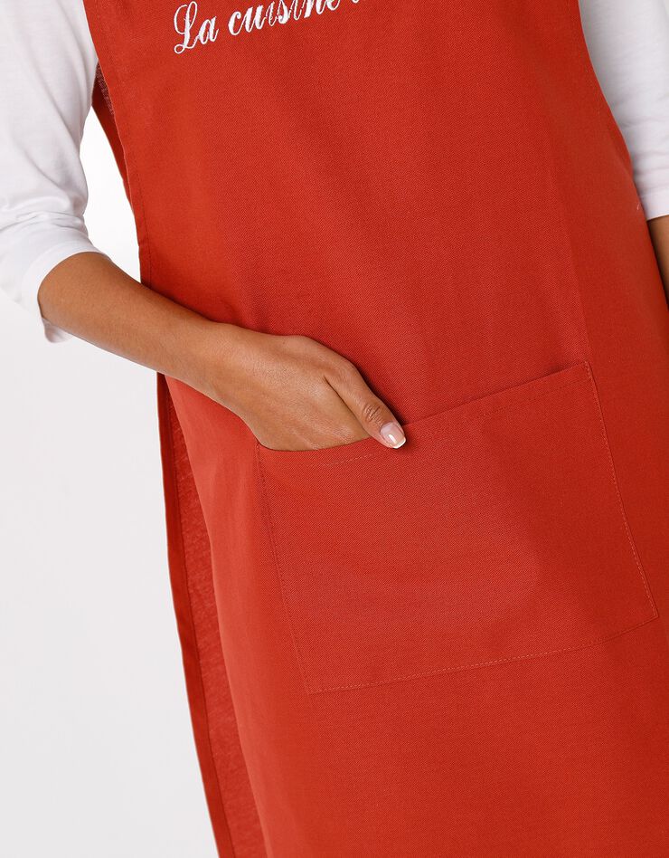 Tablier de cuisine japonais coton uni personnalisable (terracotta) Tablier de cuisine japonais coton uni personnalisable (terracotta)