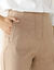 Pantalon gainant, coupe droite taille haute (sable)