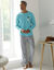 Tee-shirt pyjama manches longues motif surf (aqua)