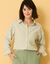 Chemise oversize rayée (blanc / vert)