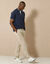 Polo uni col mao maille piqu&eacute;e manches courtes (marine)