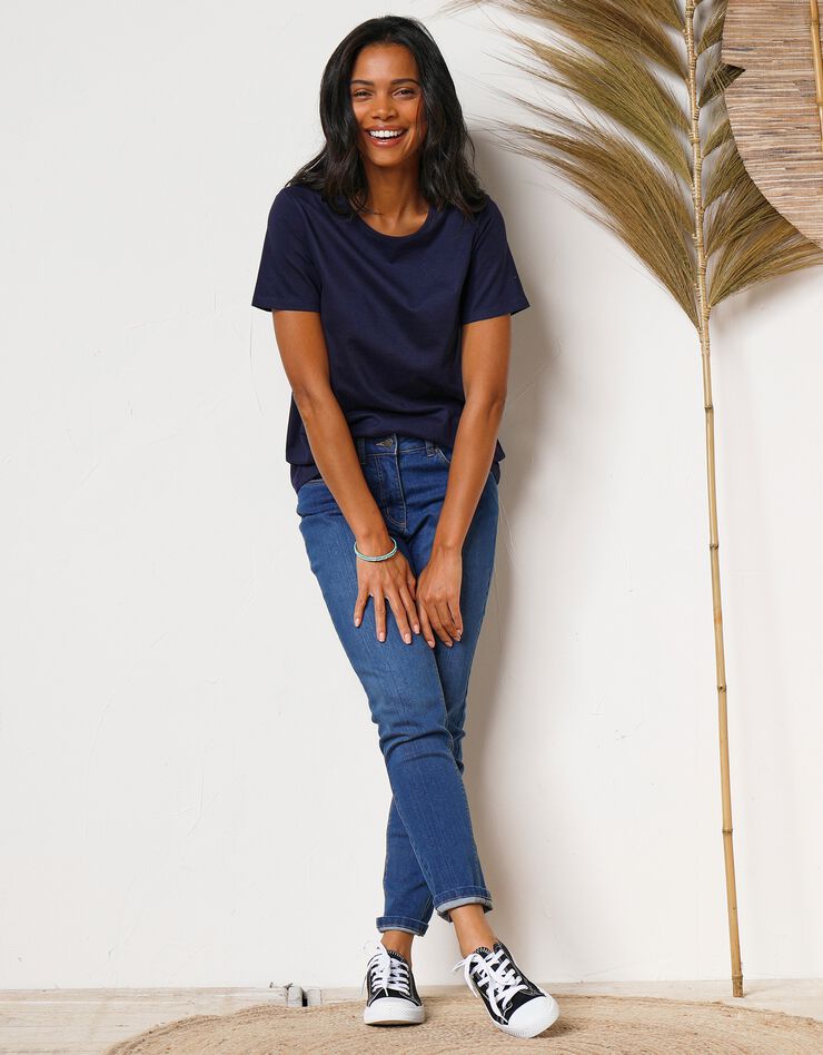 Tee-shirt manches courtes uni (marine) Tee-shirt manches courtes uni (marine)