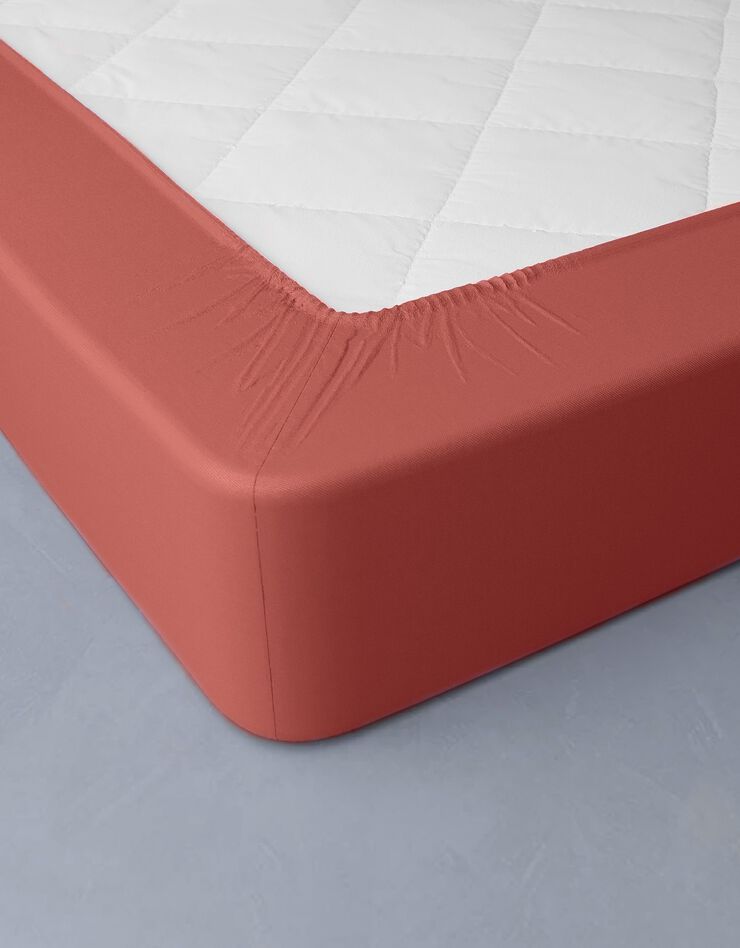Linge de lit uni percale (terracotta)