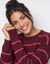 Robe pull ray&eacute;e (bordeaux / rose)