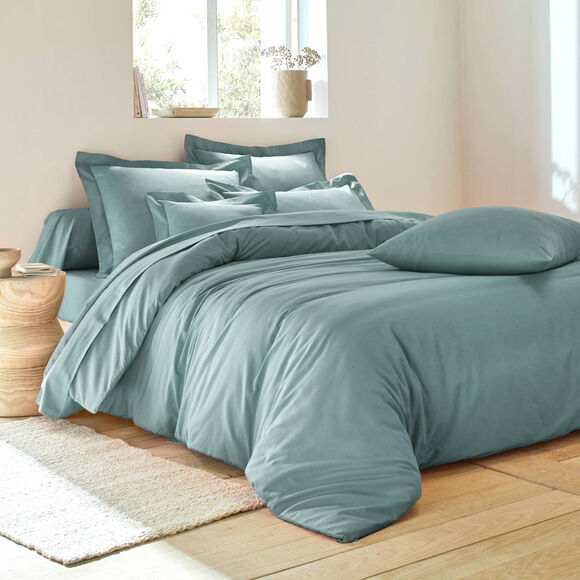 Linge de lit uni coton (céladon)