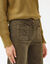 Pantalon velours coupe large taille haute, petite stature (kaki)