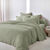 Linge de lit uni - double gaze de coton (kaki clair)