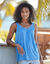 Débardeur macramé, coton-viscose (bleu)