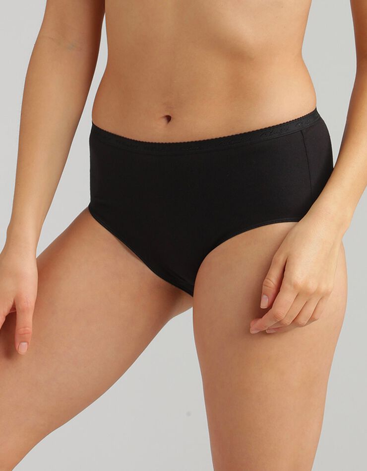 Culotte coton biologique(1) forme midi - lot de 2 (noir) Culotte coton biologique(1) forme midi - lot de 2 (noir)