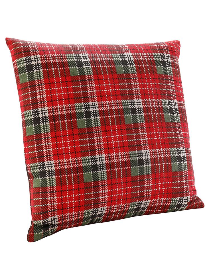 Housse de coussin cerf et motif écossais, déco d'hiver, lot de 2 (rouge / vert) Housse de coussin cerf et motif écossais, déco d'hiver, lot de 2 (rouge / vert)