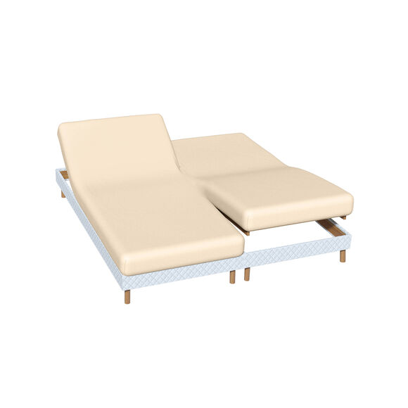 Drap-housse uni sommier articulé coton - bonnets 26 cm (sable)