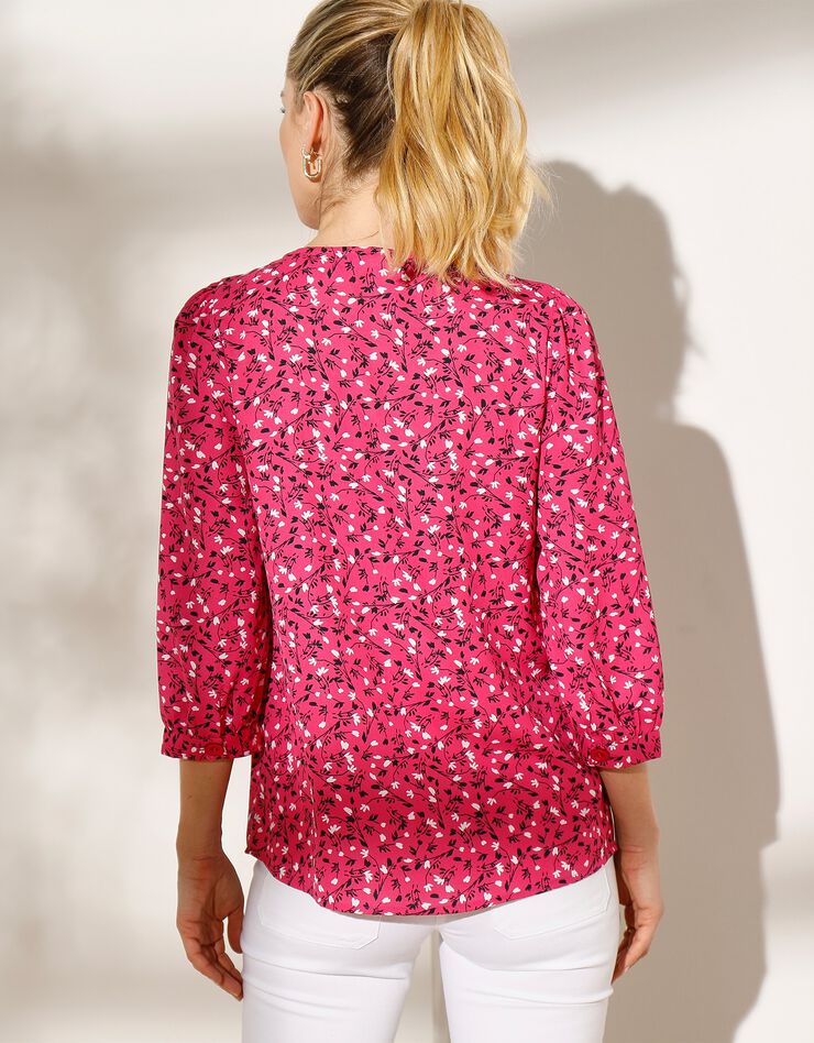 Blouse boutonnée imprimé fleuri (fuchsia) Blouse boutonnée imprimé fleuri (fuchsia)