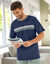 T-shirt pyjama rayé manches courtes (marine)