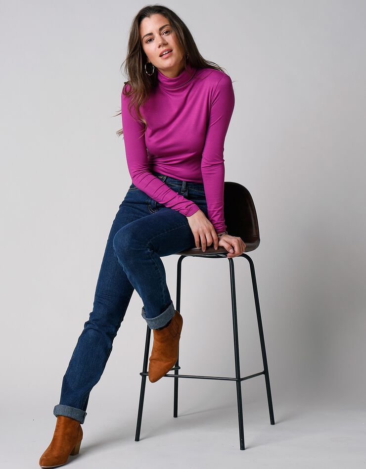 Sous-pull uni col roulé viscose stretch (violine foncé) Sous-pull uni col roulé viscose stretch (violine foncé)