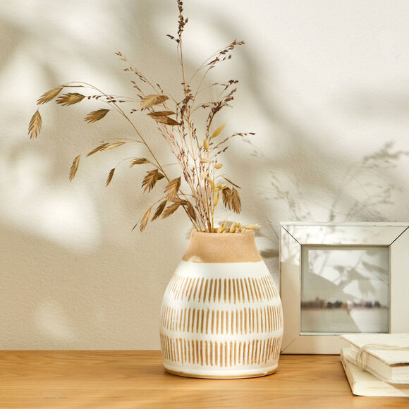 Vase en céramique – hauteur 12,5 cm (naturel)