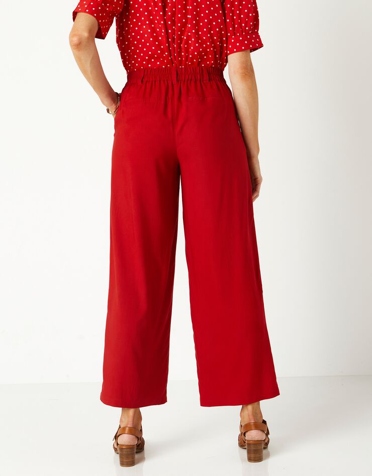 Pantalon raccourci large uni (rouge) Pantalon raccourci large uni (rouge)