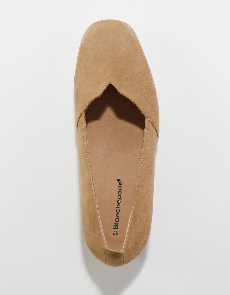 Ballerines compensées en cuir - marine (taupe)
