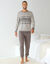 Pyjama coton ray&eacute; manches longues (gris)
