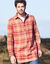 Chemise extra-longue carreaux flanelle (orange)