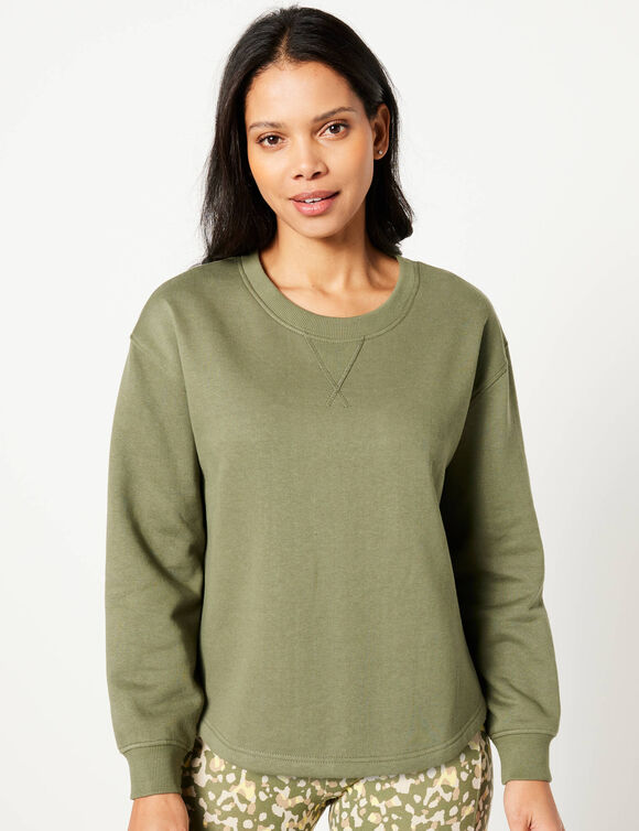 Sweat molleton, volume large (kaki)