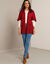 Gilet long ouvert manches courtes toucher doux  (bordeaux)