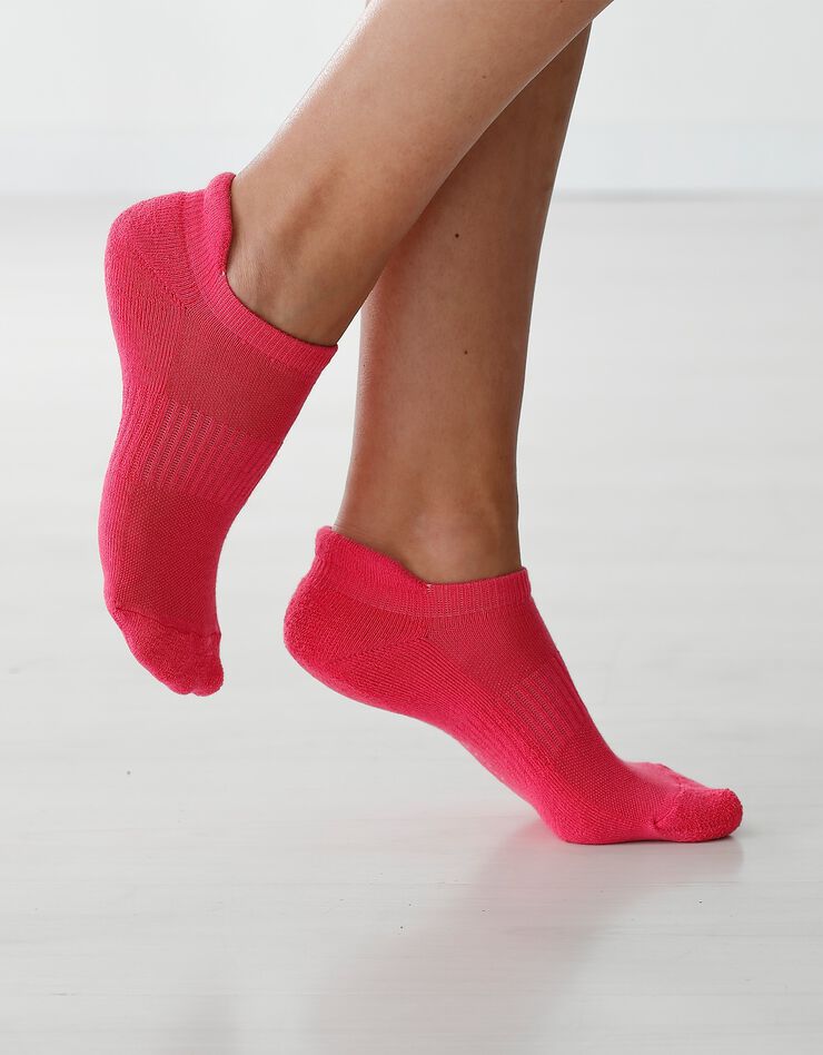 Socquettes basses spéciales sport - lot de 4 (gris / rose) Socquettes basses spéciales sport - lot de 4 (gris / rose)