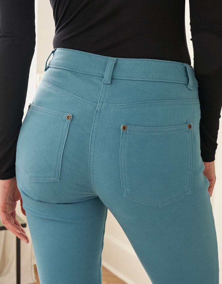 Pantalon droit stretch (bleu canard)
