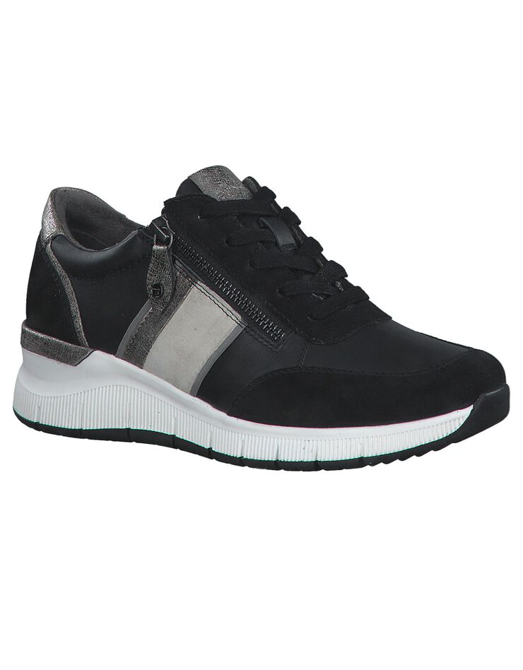 Sneakers dessus cuir - largeur confort (noir) Sneakers dessus cuir - largeur confort (noir)