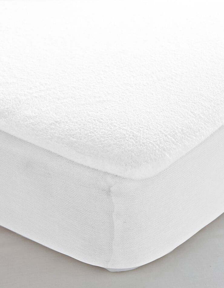 Protège-matelas absorbant molleton coton recyclé bonnets 29 cm (blanc)